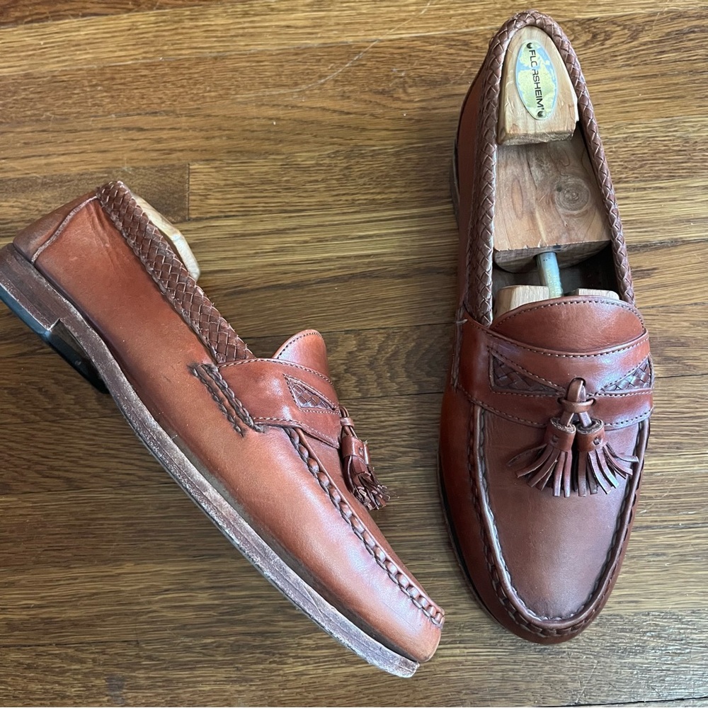 Allen Edmonds maxfield tassel loafers men’s 10 brown leather